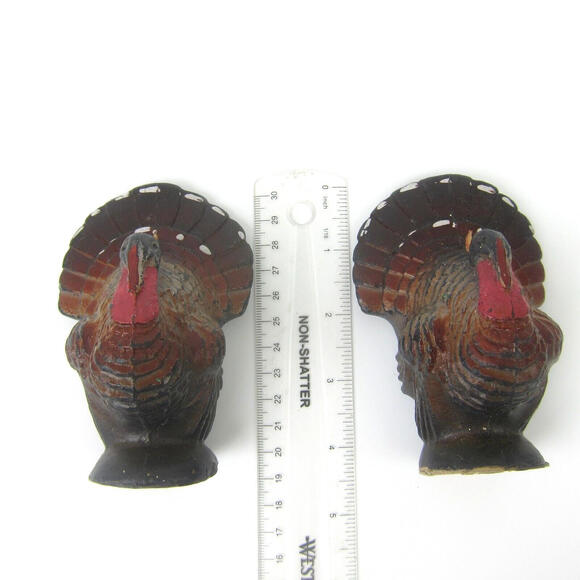 Vintage Gurley Thanksgiving Turkey Candles Set of 2 Fall Autumn Table Decor - Picture 9 of 16